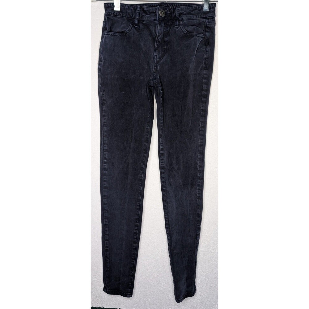 American Eagle Jeans Womens 00(26x28) Black Denim Jegging Super Stretch (987)